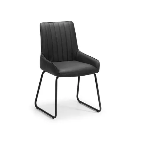 BOXED JULIAN BOWEN SET OF 2 SOHO DINING CHAIRS - ANTIQUE BLACK (1 BOX)