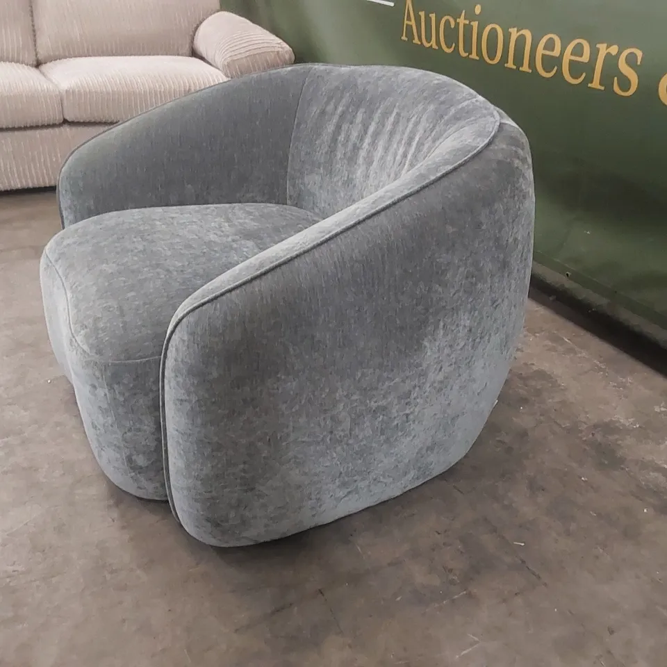 DANETTI ZOEY BLUE GREY FABRIC ARMCHAIR