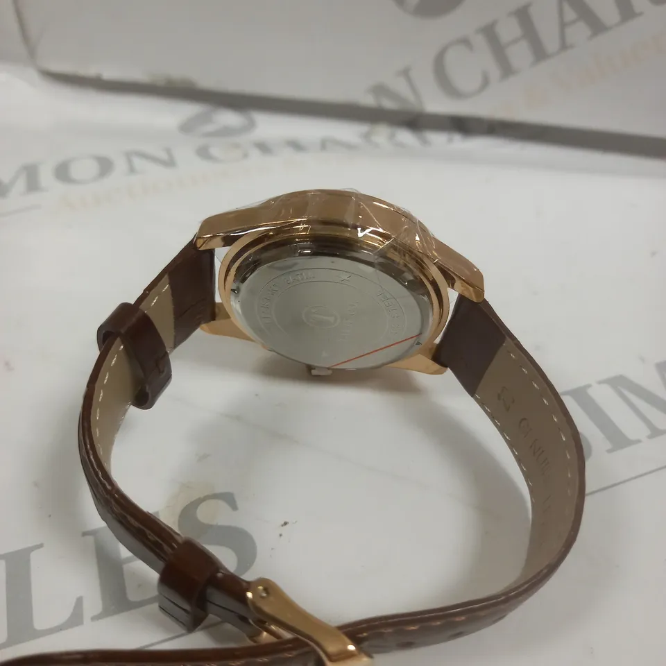 MENS TALIS CO 7120 CHRONOGRAPH WATCH – MOON PHASE MOVEMENT – GENUINE LEATHER STRAP