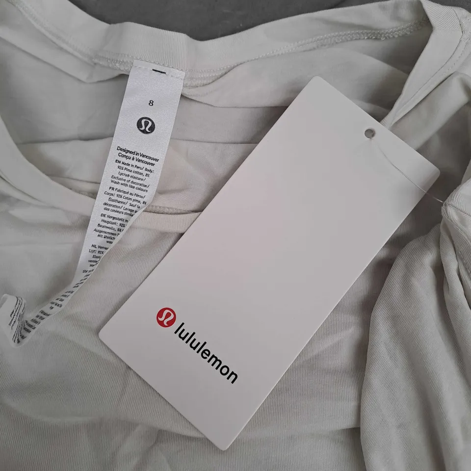LULULEMON RELAXED-FIT BOATNECK LONG SLEEVE TOP IN WHITE - SIZE 8
