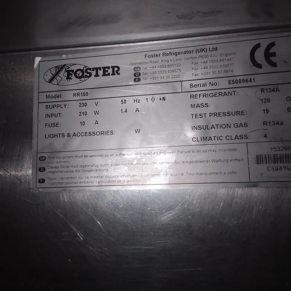 FOSTER UNDERCOUNTER FRIDGE