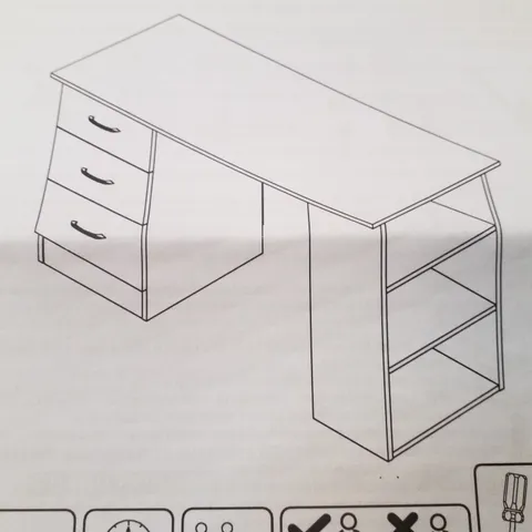 BOXED HOMCOM DESK WITH 3 DRAWERS - WHITE 