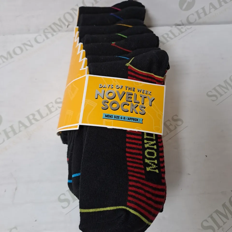 DAYS OF THE WEEK NOVELTY SOCKS MENS 6-8 