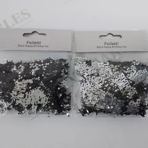 LOT OF 144 BRAND NEW 14G PACKS OF SILVER/BLACK HAPPY BIRTHDAY CONFETTI