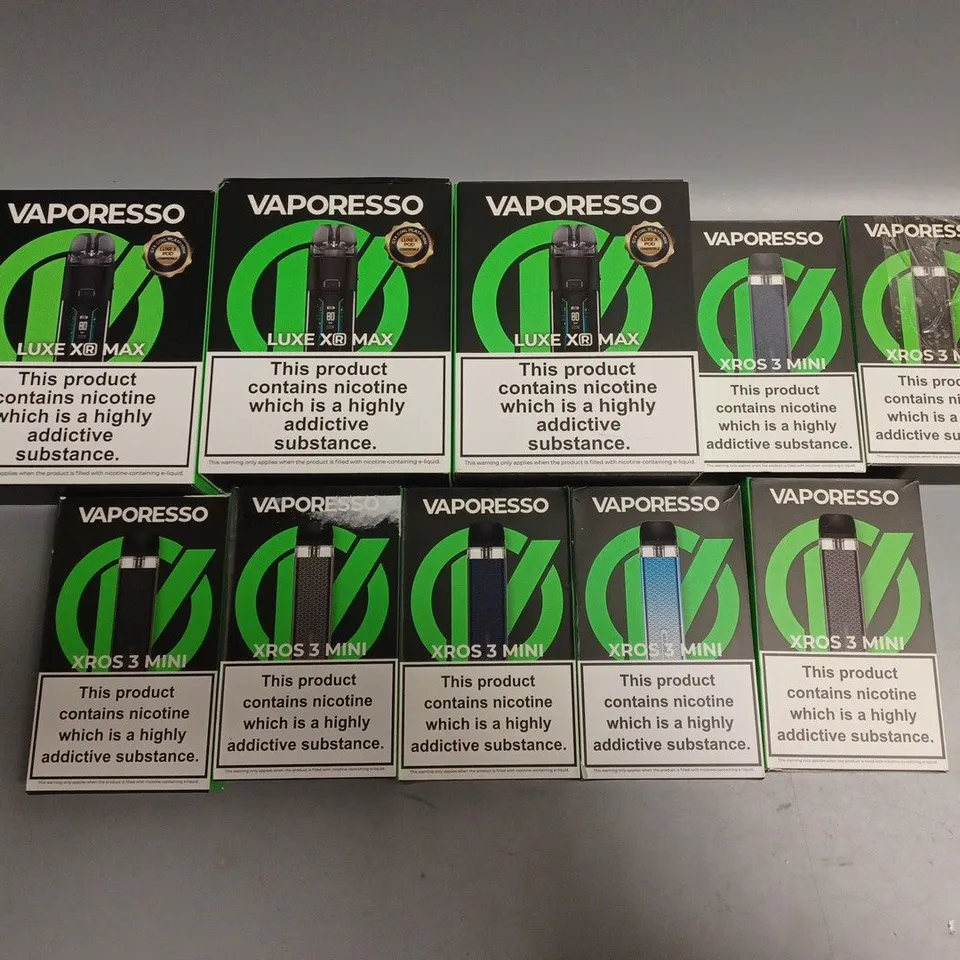 APPROXIMATELY 10 ASSORTED VAPORESSO E-CIGARETTE PRODUCTS