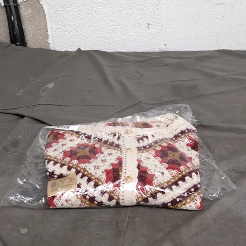 APRICOT CROCHET SQUARED CARDIGAN MEDIUM BAGGED