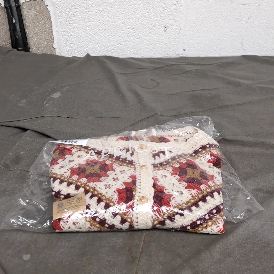 APRICOT CROCHET SQUARED CARDIGAN MEDIUM BAGGED