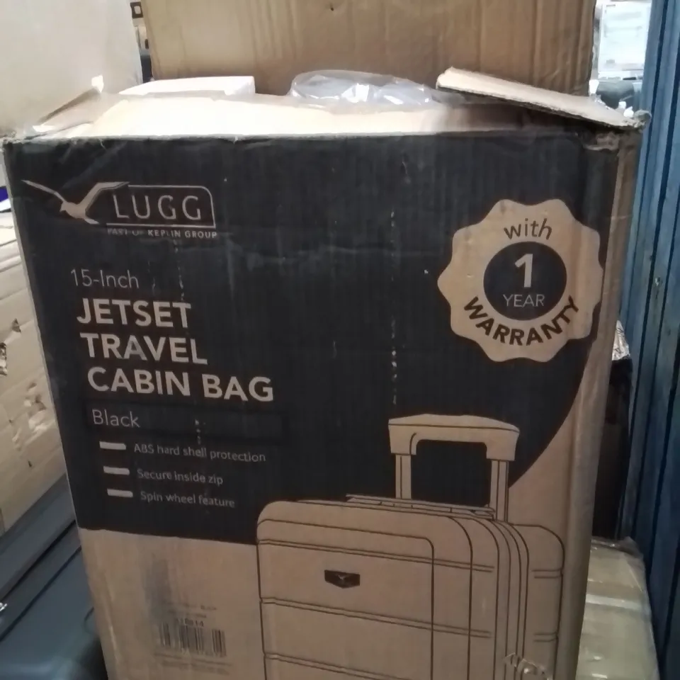 BOXED LUGG 15INCH JETSET TRAVEL CABIN BAG BLACK 