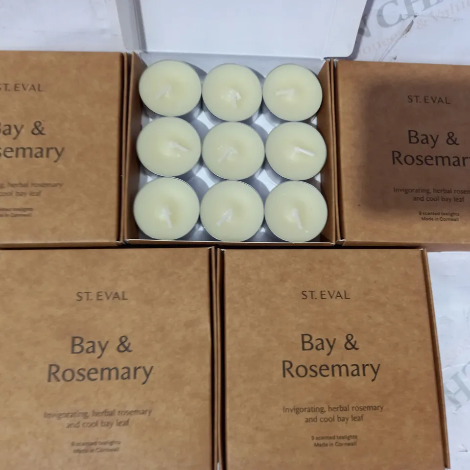 LOT OF APPROXIMATELY 5 BOXES OF ST. EVAL BAY & ROSEMARY SCENTED TEALIGHTS (9 PER BOX)