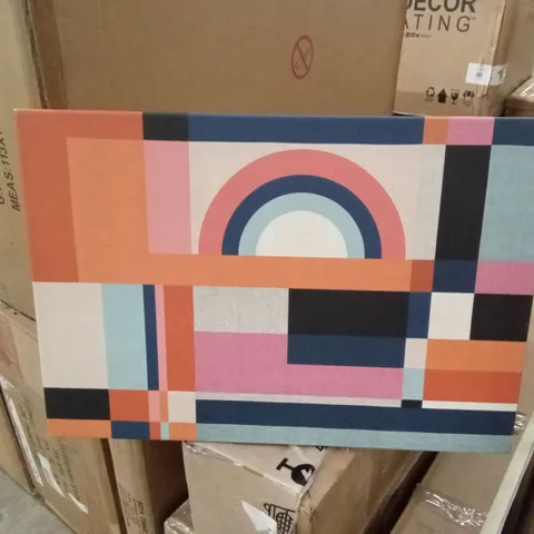 COLOURFUL GEOMETRIC SHAPES ART PRINT ON CANVAS 