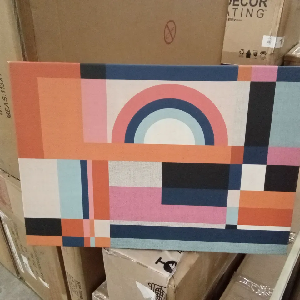 COLOURFUL GEOMETRIC SHAPES ART PRINT ON CANVAS 