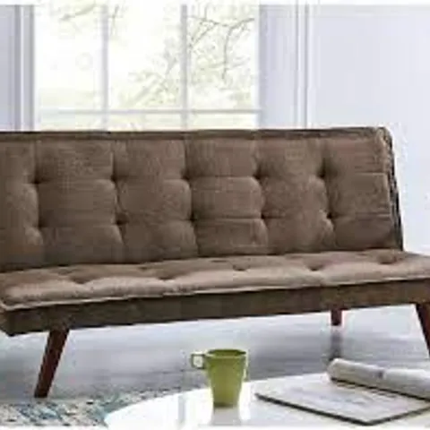 BOXED BRAVICH 3 SEATER SOFA BED IN DARK BROWN 