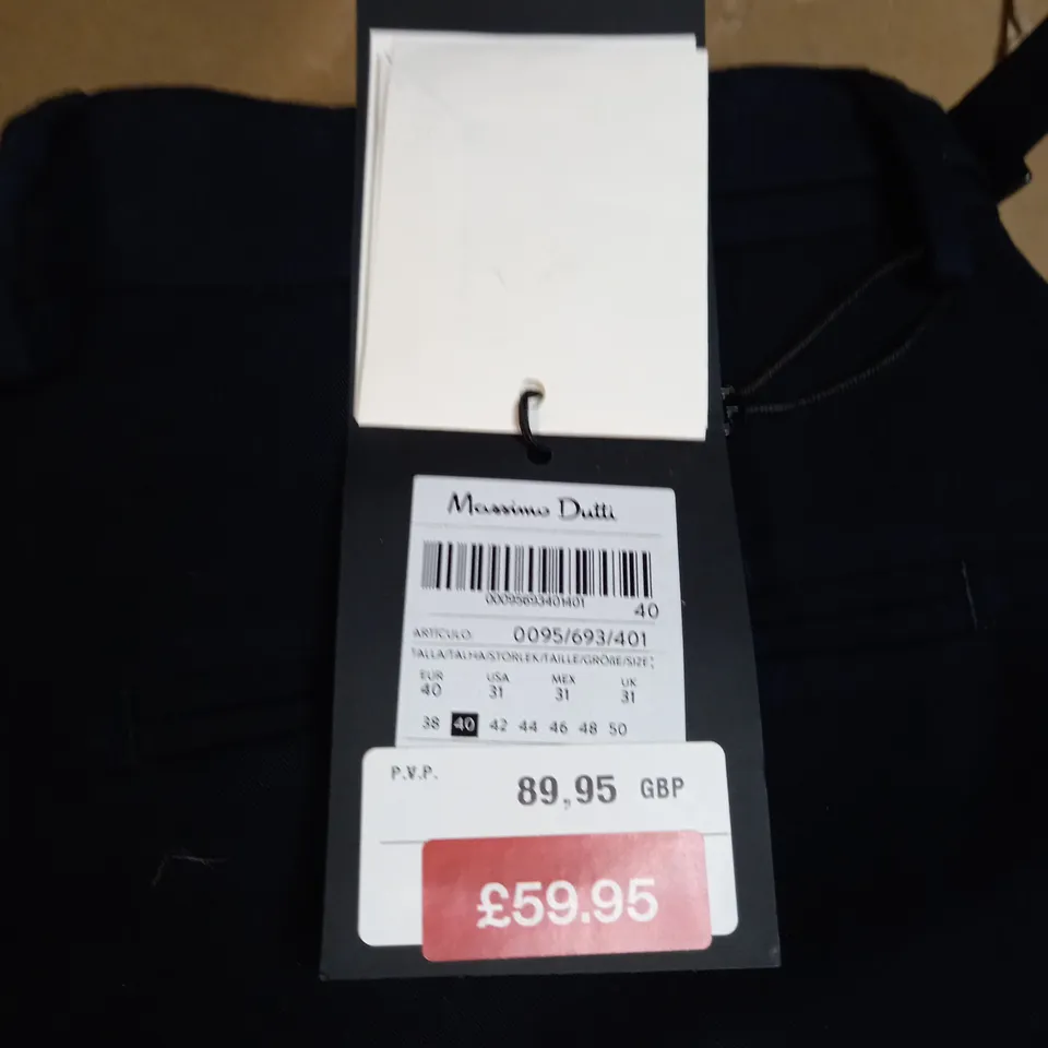 MASSIMO DUTTI NAVY BLUE CASUAL TROUSERS SIZE 40