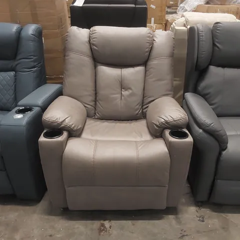 QUALITY DESIGNER ROCKING MANUAL RECLINER ARMCHAIR WITH CUPHOLDERS