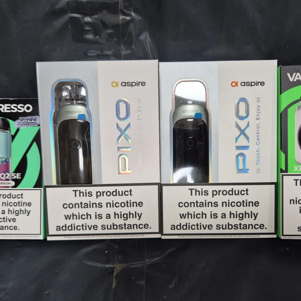 BOX OF APPROXIMATELY 20 ASSORTED VAPING ITEMS AND PRODUCTS TO INCLUDE VAPORESSO, ASPIRE, ETC