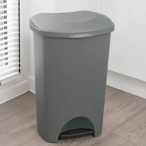 BOXED 50L PLASTIC STEP ON RUBBISH BIN