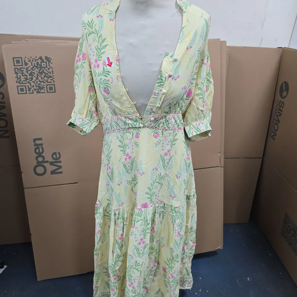 TOGETHER FLORAL PRINT TIERED MIDAXI DRESS – UK 10