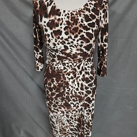PRECIS MIDI DRESS IN ANIMAL PRINT SIZE 6