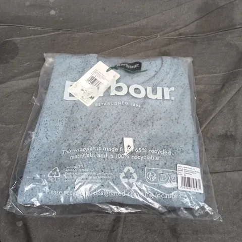 BARBOUR COTTON TAINSBURY CREWNECK SWEATER – CHAMBRAY, XL