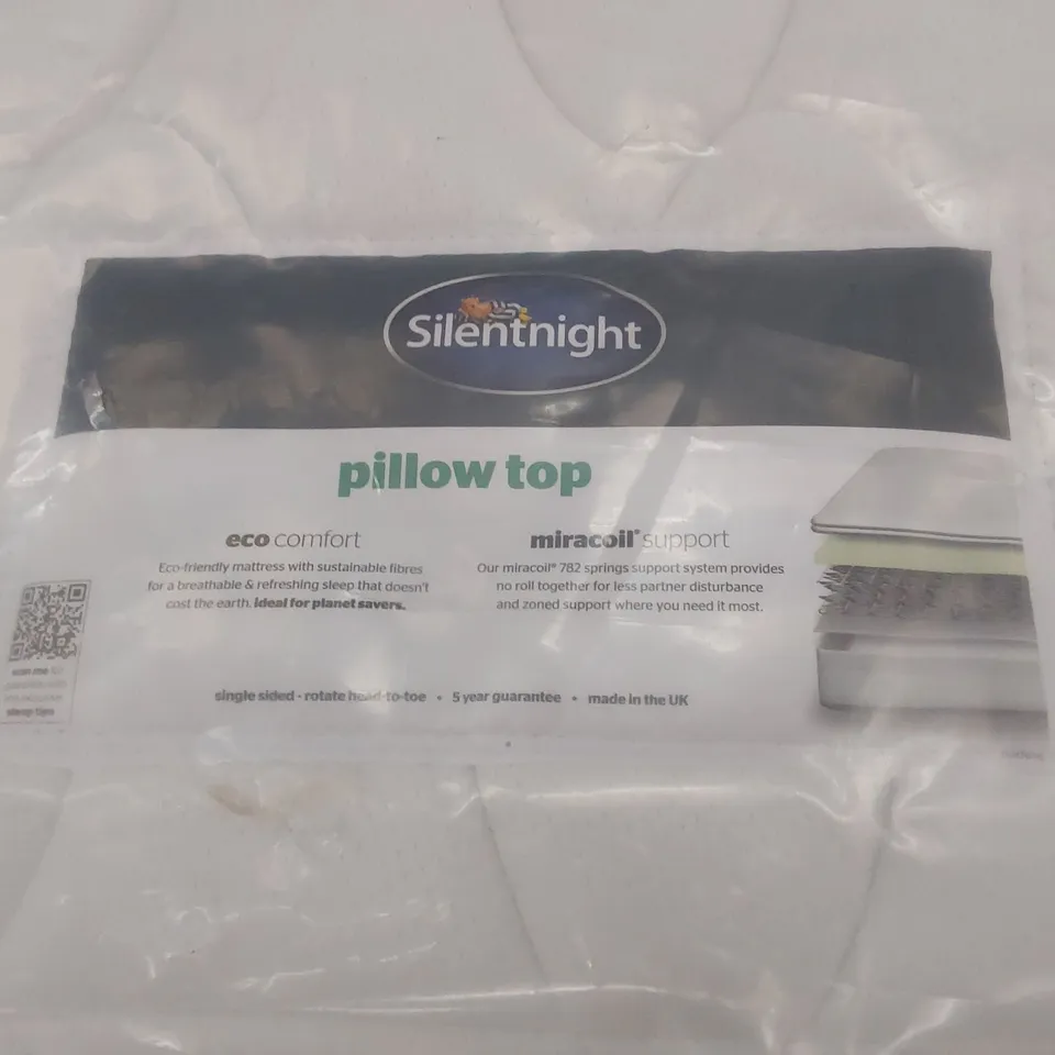 QUALITY BAGGED SILENTNIGHT 90CM SINGLE PILLOWTOP MATTRESS