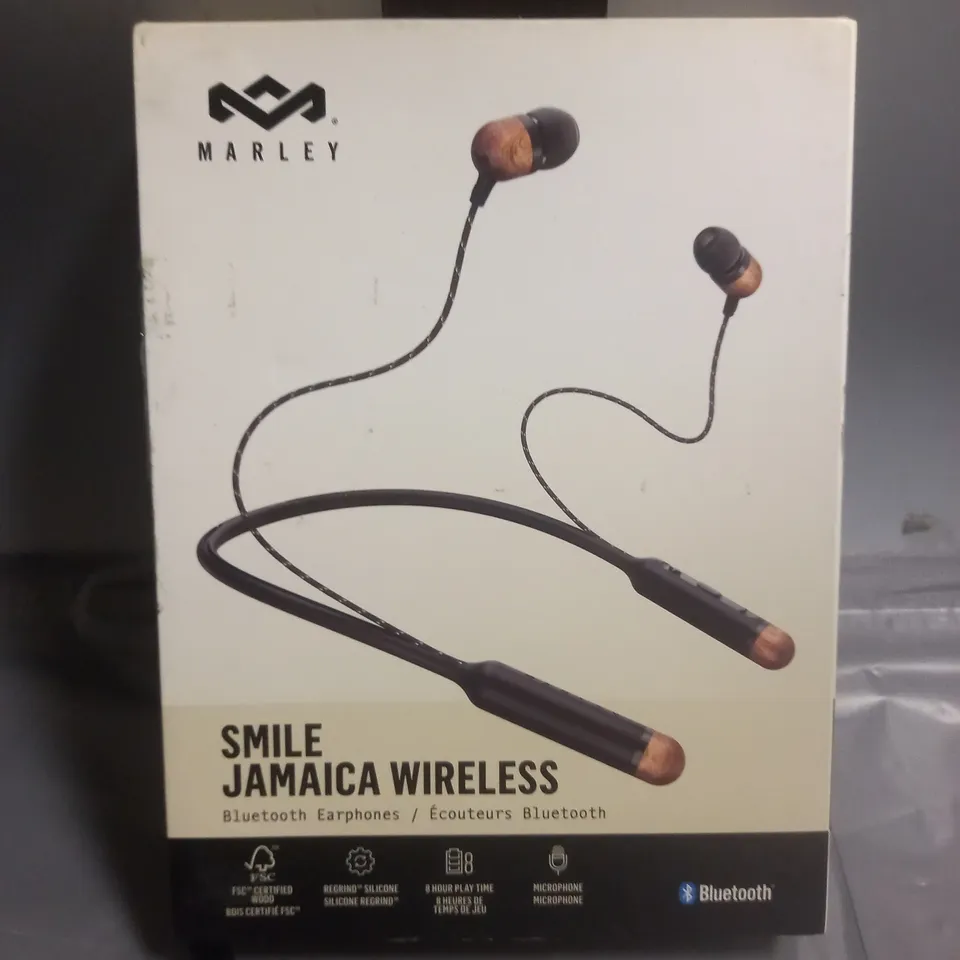 BOXED MARLEY SMILE JAMAICA WIRELESS BLUETOOTH EARPHONES