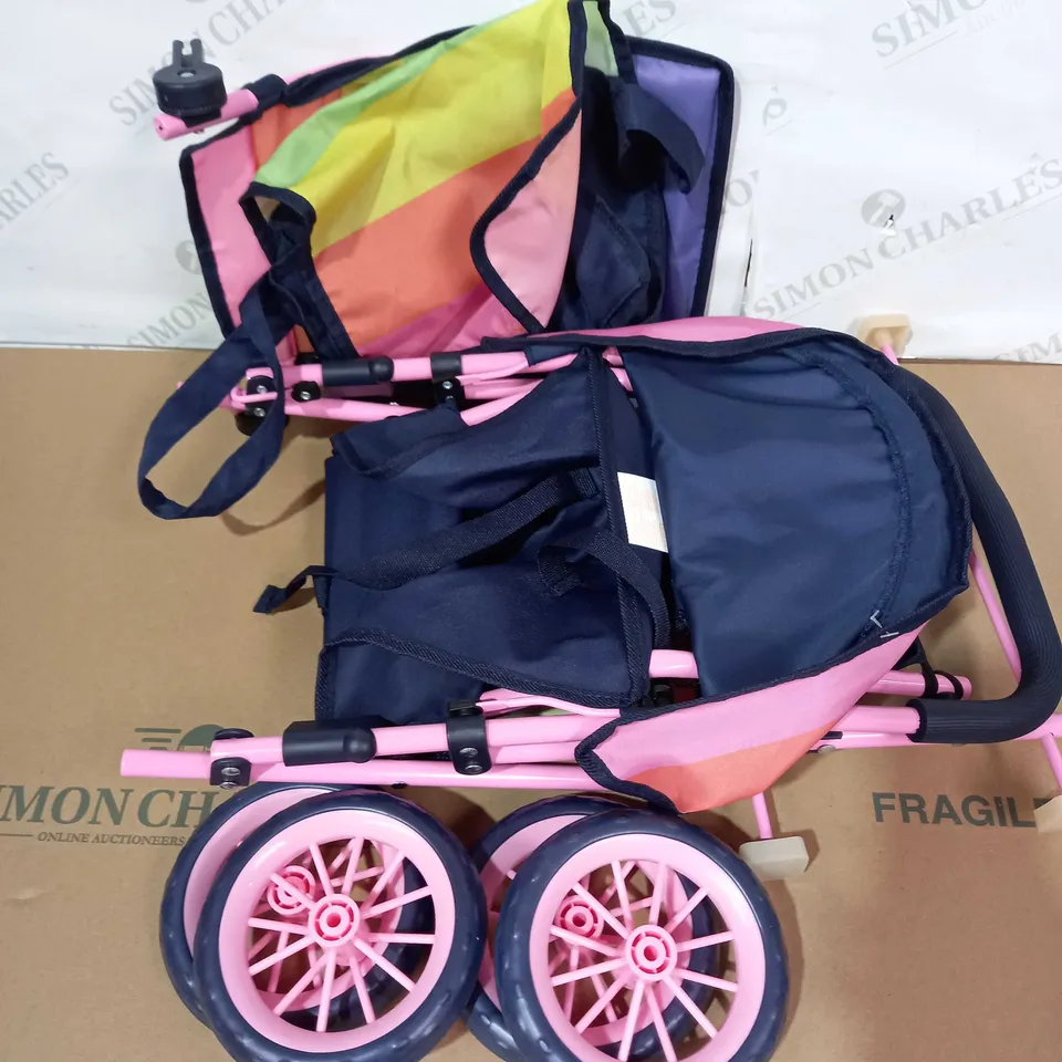 RAINBOW DOLL TWIN STROLLER AND BAG RRP £24.99