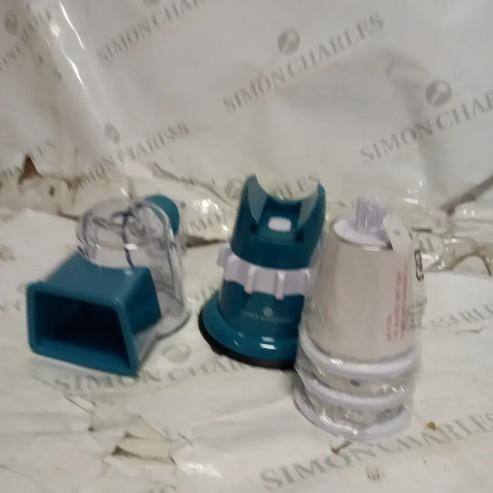 COOK'S ESSENTIALS SPEED GRATER & SLICER WITH SUCTION BASE IN TEAL