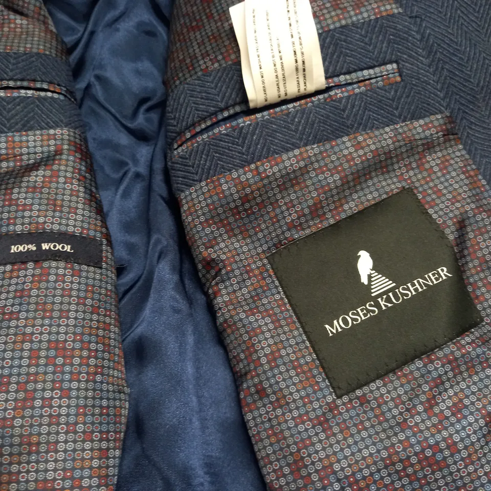 BRAND NEW MOSES KUSHNER 100% WOOL BLUE SUIT JACKET - XL
