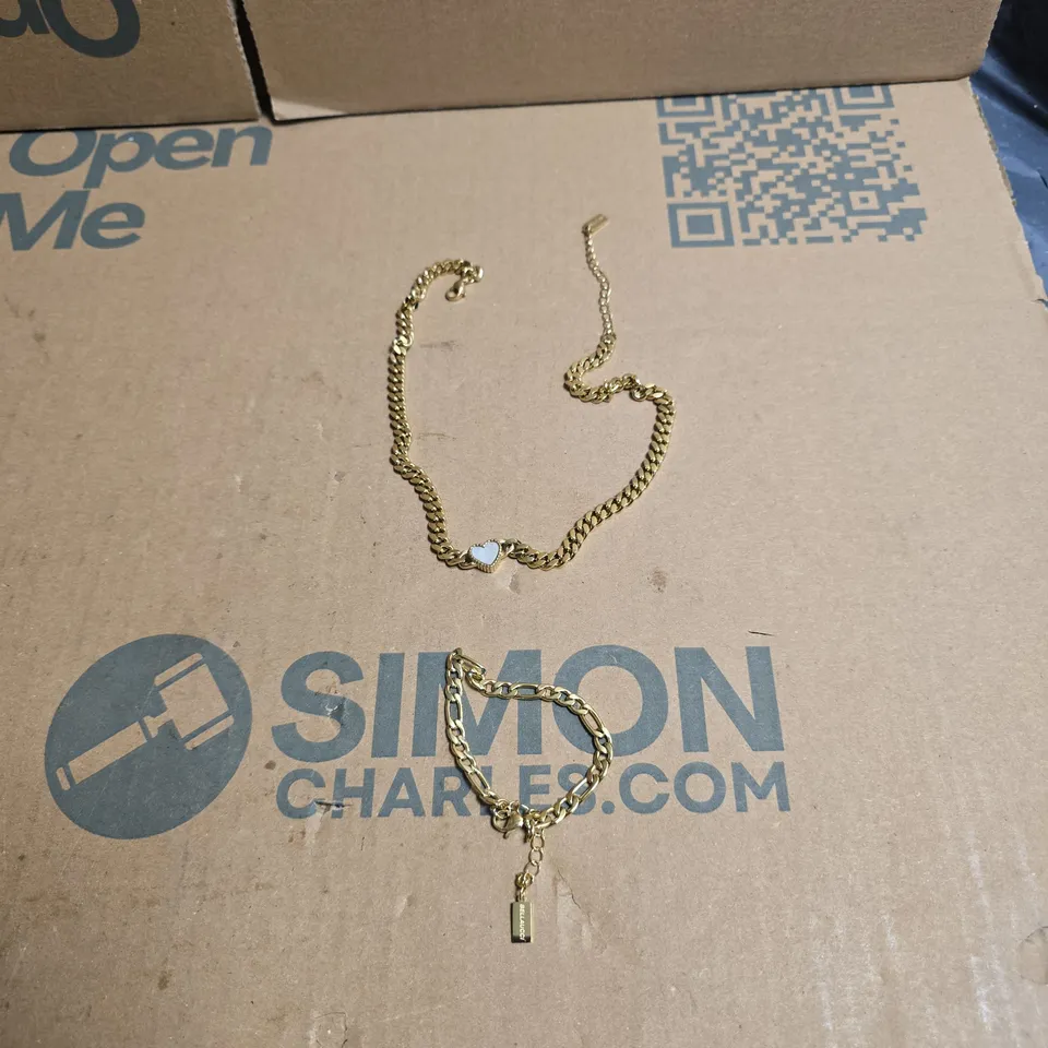 BELLAUCCI GOLD-TONE HEART PENDANT NECKLACE & BRACELET SET