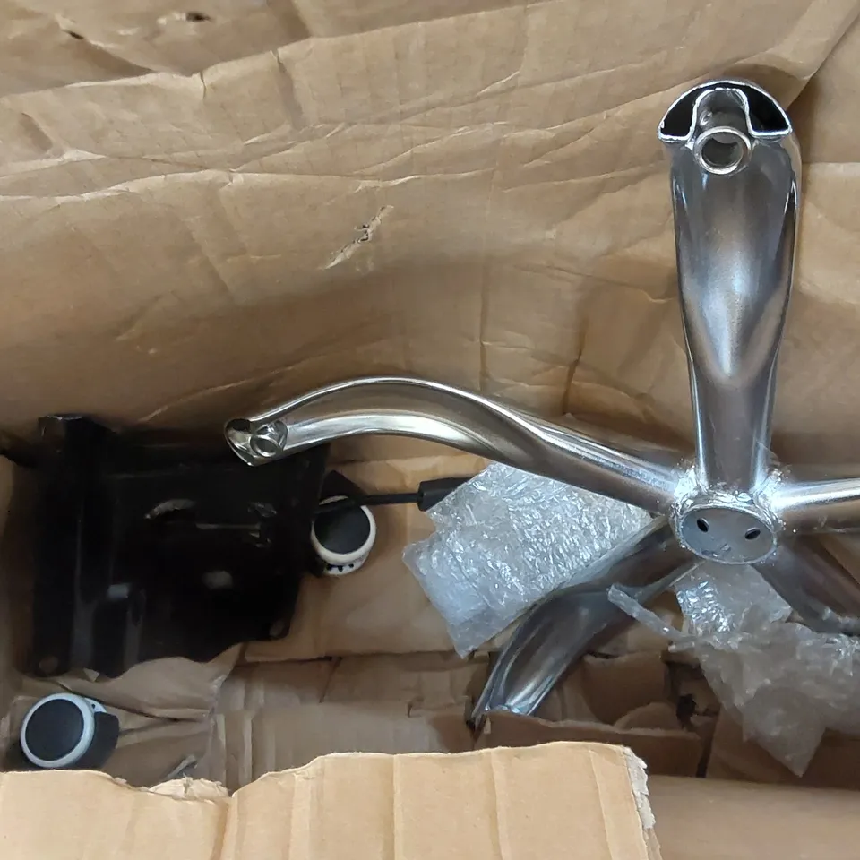 BOXED DESIGNER PINK FAUX LEATHER CHAIR (1 BOX)