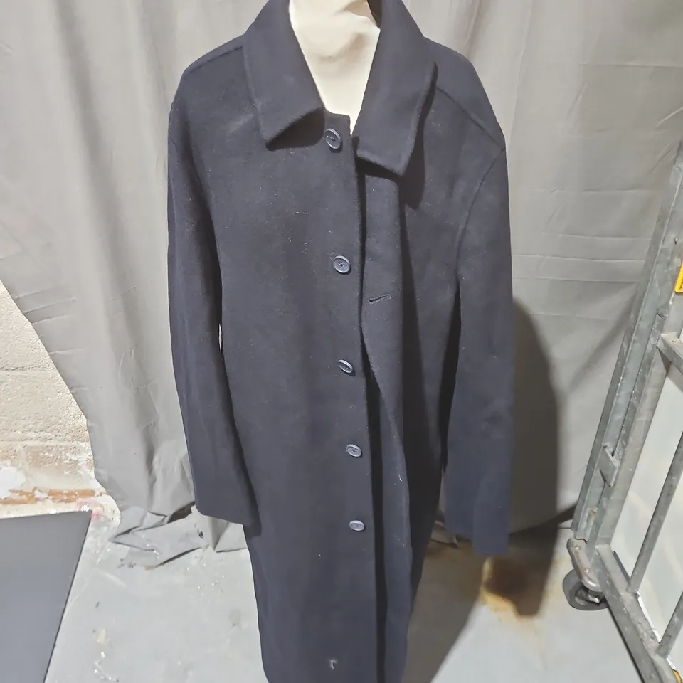 PERCIVAL DOUBLE-FACED WOOL OVERCOAT, NAVY, UK L