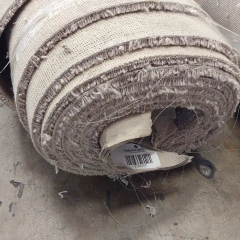 ROLL OF QUALITY TUDOR TWIST HEATHERS CREAM WEAVE CARPET APPROXIMATELY 4M × 6.3M