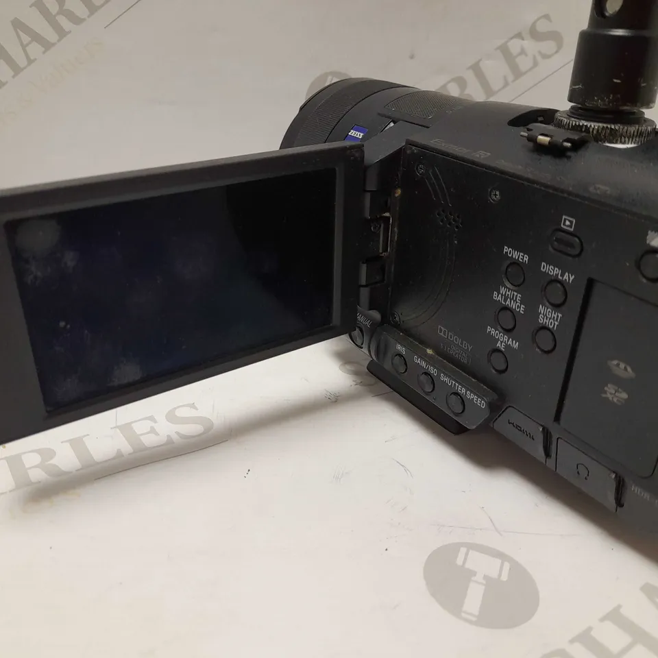 SONY HDR-CX900E CAMCORDER WITH BAG AND ASSORTED ACCESSORIES