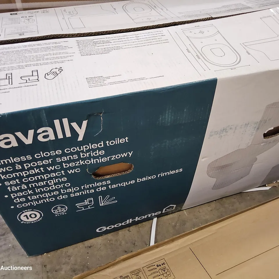 BOXED CAVALLYRIMLESSCLOSE COUPLED TOILET 