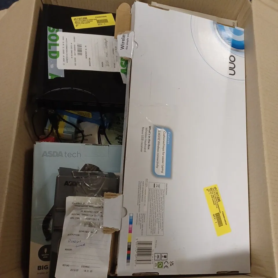 APPROXIMATELY 20 ASSORTED ELECTRICAL ITEMS TO INCLUDE MOUSES , HEADPHONES, DVD PLAYERS, ETC
