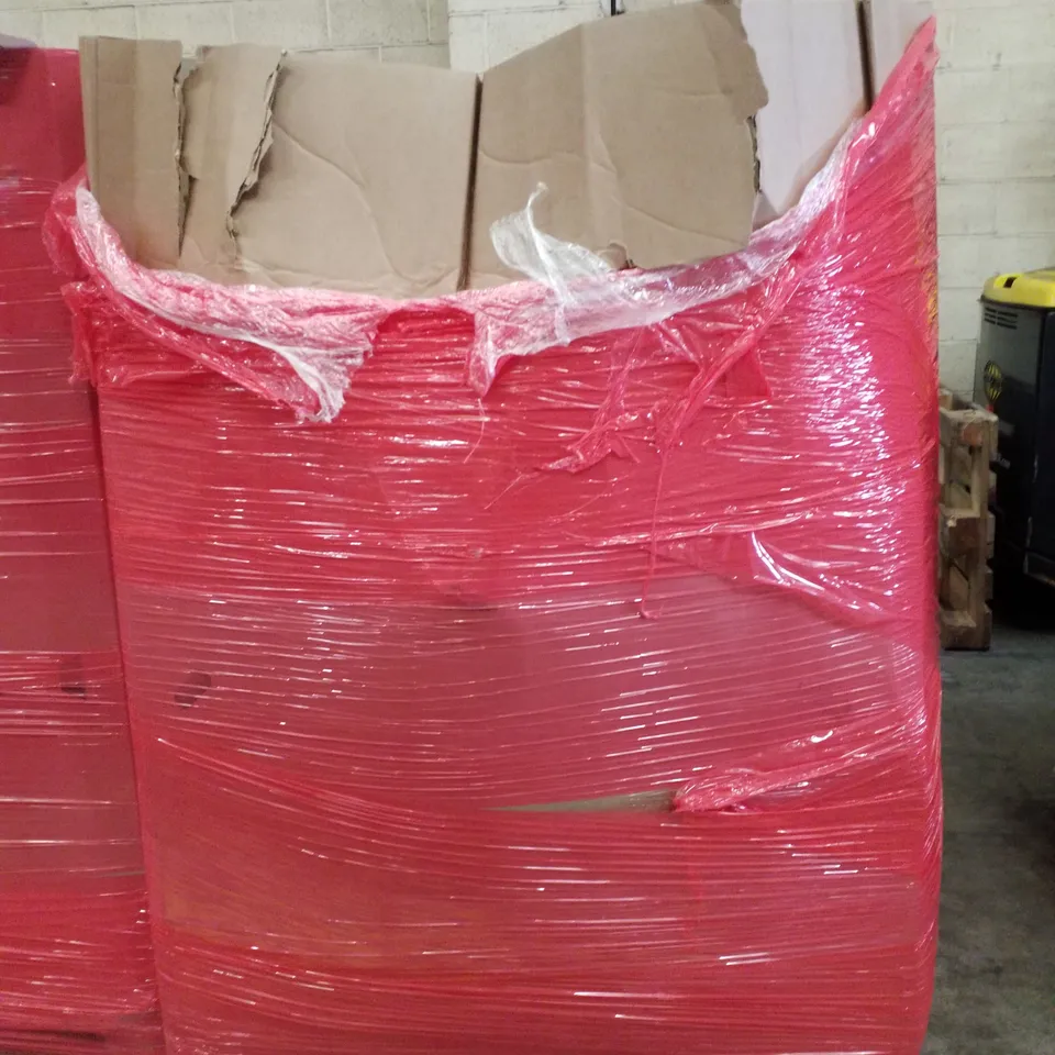 PALLET CONTAINING ASSORTED PRODUCTS INCLUDING OFFICE CHAIR, BED TRAY TABLE, DOG DOOR, WREATH & BAMBOO BREAKFAST TRAY