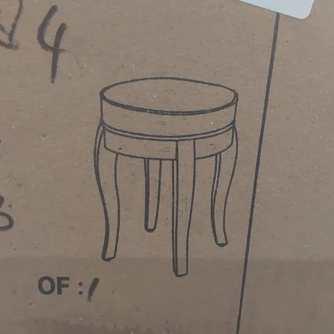 BOXED HOMESDIRECT365 ANTIQUE FRENCH STYLE STOOL - WHITE