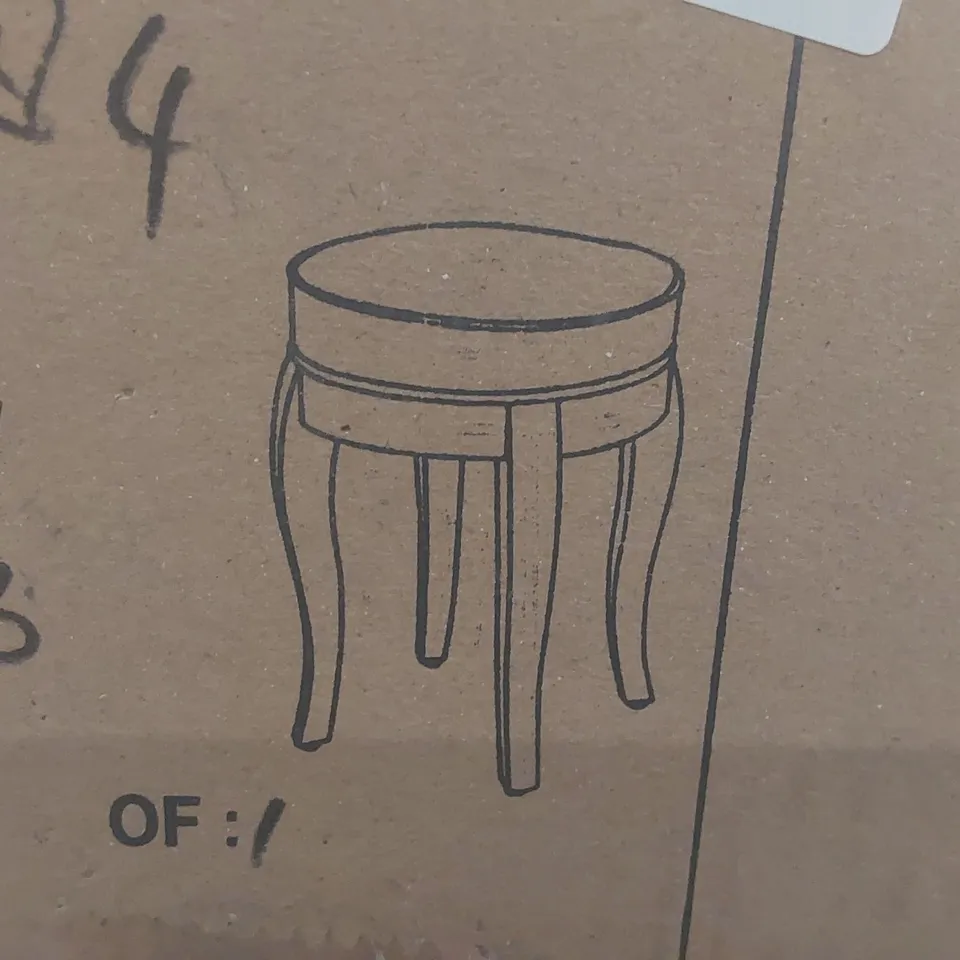 BOXED HOMESDIRECT365 ANTIQUE FRENCH STYLE STOOL - WHITE