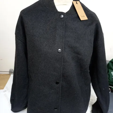 HUSH CHARCOAL MARL LOTTIE WOOL BOMBER JACKET