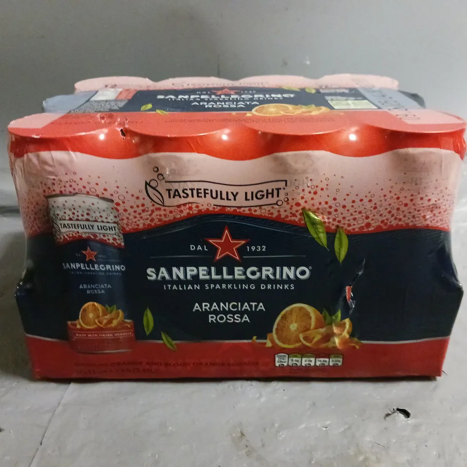 12-CAN PACK OF SANPELLEGRINO ARANCIATA ROSSA