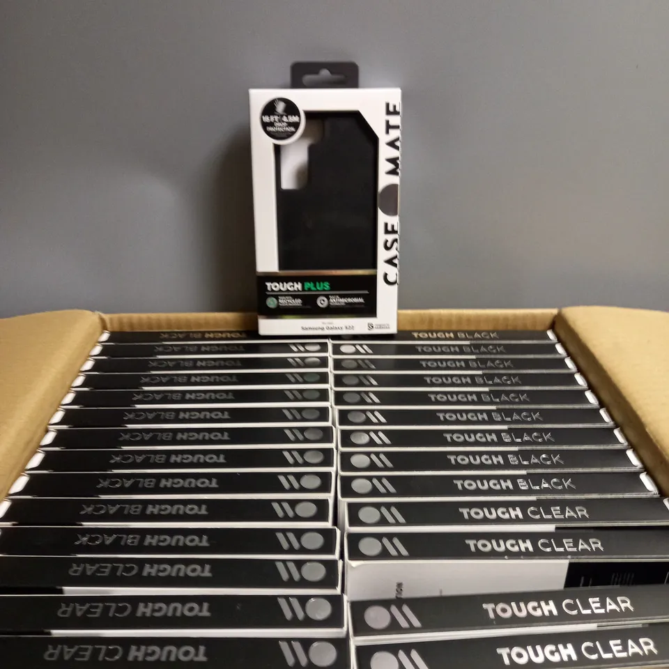 BOXED LOT OF APPROX 56 MOBILE PHONE CASES. ASSORTED PHONES IPHONE AND SAMSUNG