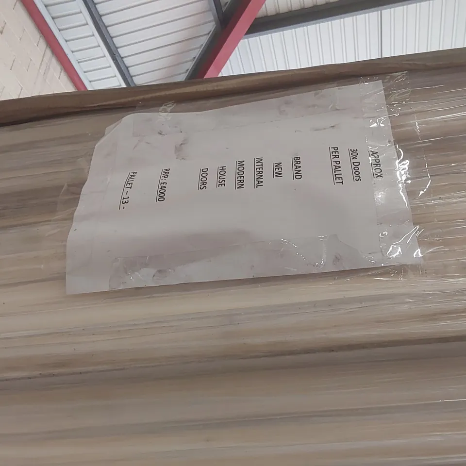 PALLET CONTAINING A VERY LARGE QUANTITY OF ASSORTED DOORS