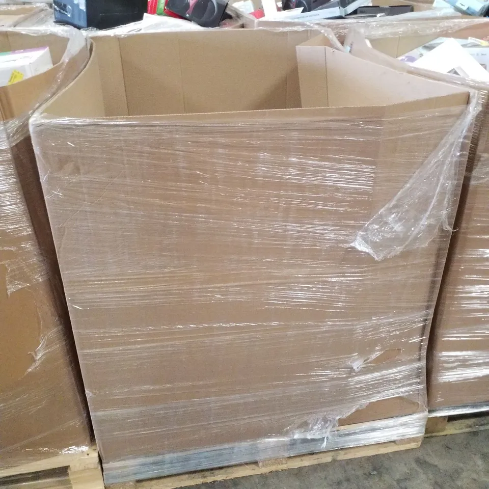 PALLET CONTAINING ASSORTED ELECTRICAL PRODUCTS INCLUDING BLUETOOTH CD BOOMBOX, HI-FI MICRO SYSTEM, HDMI DVD PLAYER, FM ALARM CLOCK, HEADPHONES & UNIVERSAL REMOTE 