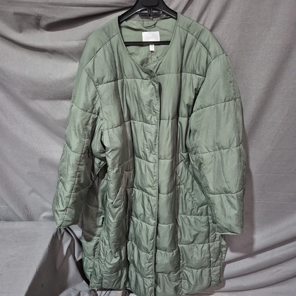 H&M GREEN QUILTED OVERSIZED PADDED COAT – EUR XXL (US XXL)