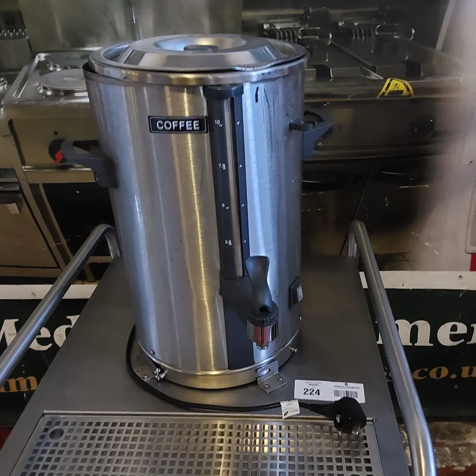 COMMERCIAL STAINLESS STEEL CATERING TROLLEY WITH HOT WATER BOILER / COFFEE DISPENSER 
