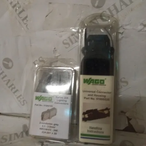 LOT OF 16 BRAND NEW WAGO UNIVERSAL CONNECTORS AND HOUSING , SERIES 224 LIGHTING CONNECTORS