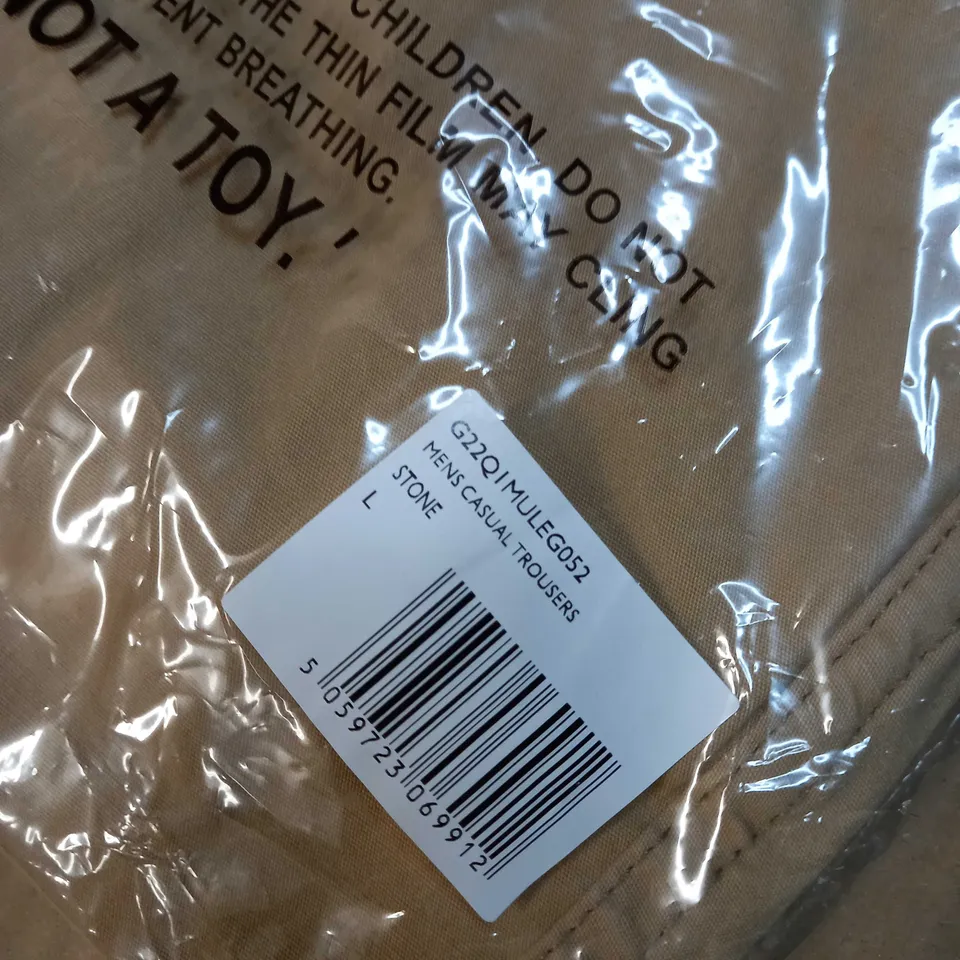 PACKAGED PRETTYGREEN STONE MENS CASUAL TROUSERS - LARGE