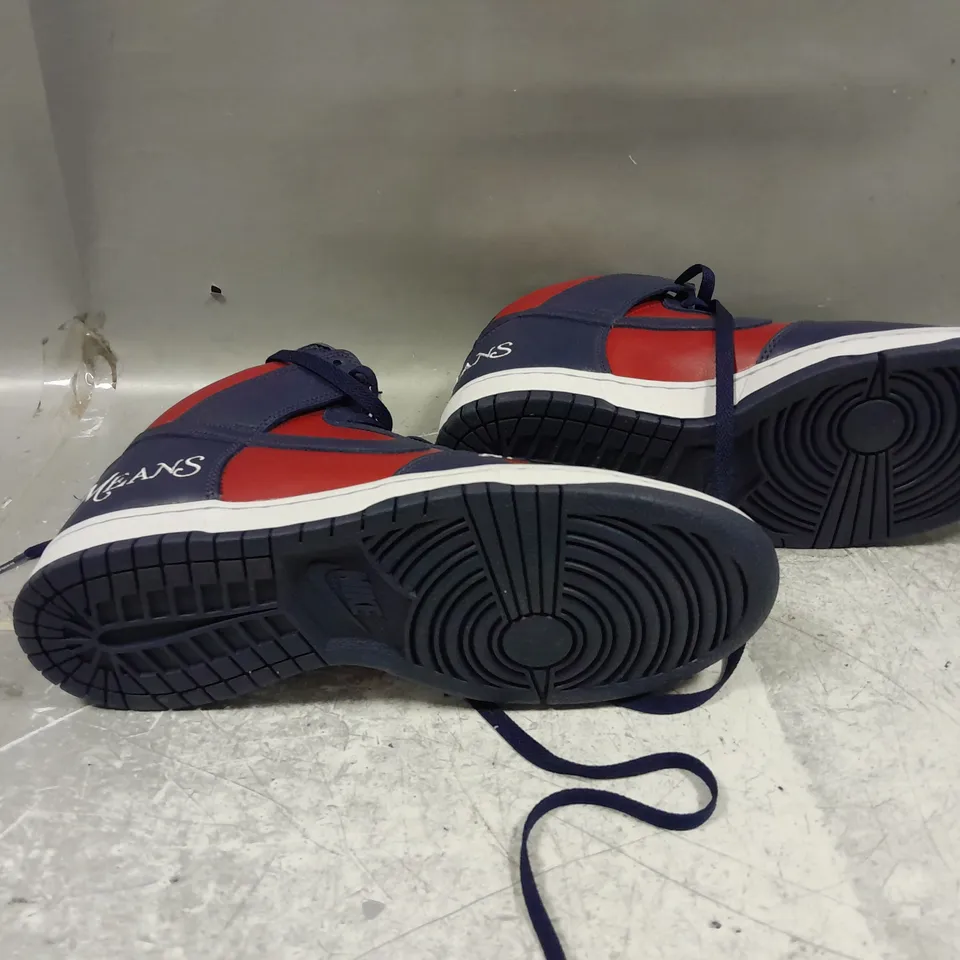UNBOXED PAIR OF NIKE SB DUNKS HIGH SUPREME TEAM BY ANY MEANS UK 9