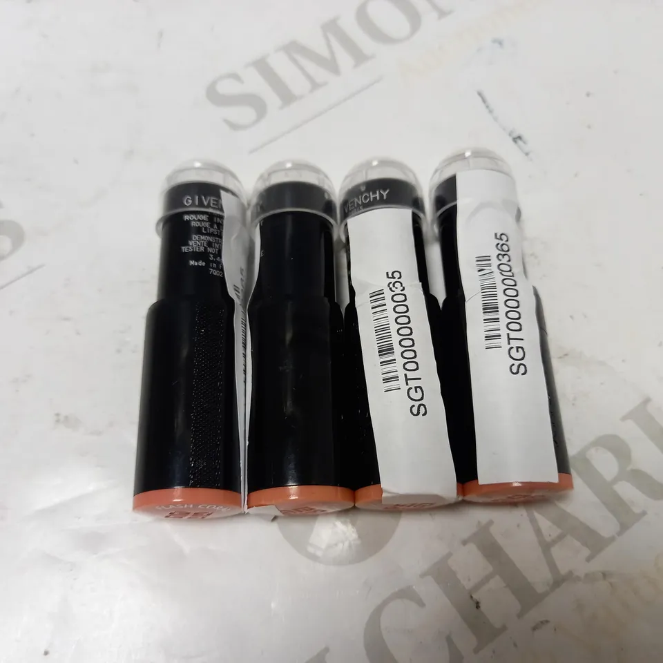 LOT OF 4 GIVENCHY LIPSTICKS - 17 FLASH CORAL 