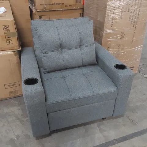 DESIGNER FABRIC UPHOLSTERED ARMCHAIR 